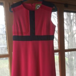 Elizabeth McKay Pink with Navy Trim Dress - Sz S